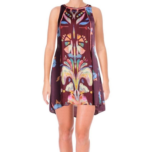 Free People Dresses & Skirts - Free People Wine Red Boho Tunic Mini Dress